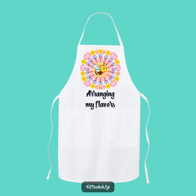 Funny Bee Geometric Pattern Apron: Create with Precision and Humorous Style