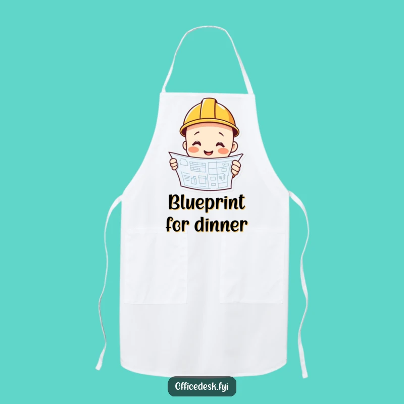 Funny Construction Apron - Master Builder's Blueprint, Great Funny Gift!