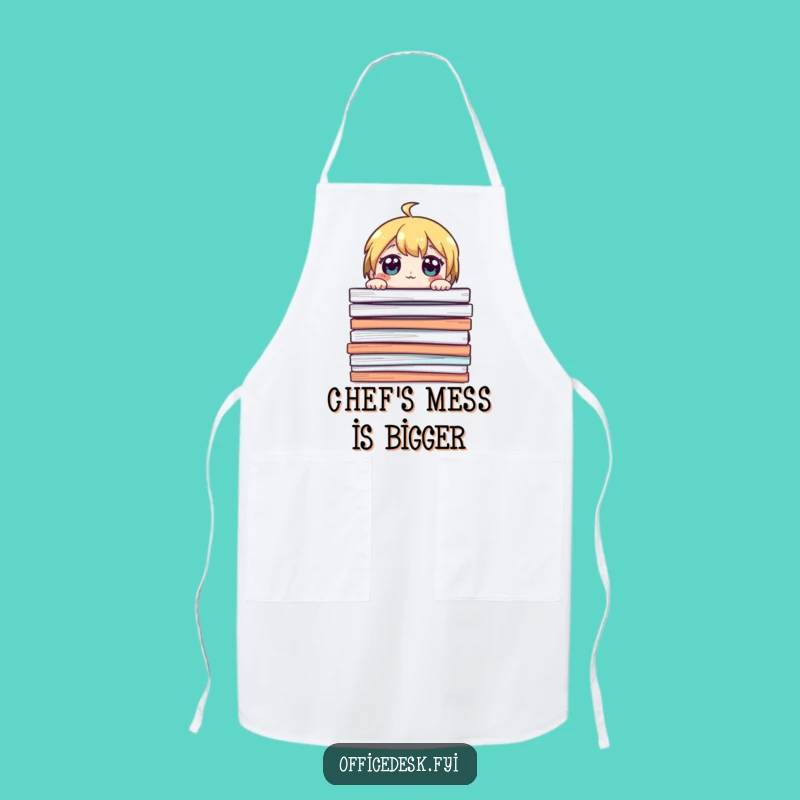 Funny Overwhelmed Papers Apron - Cook Up Laughs Amidst the Paperwork Chaos