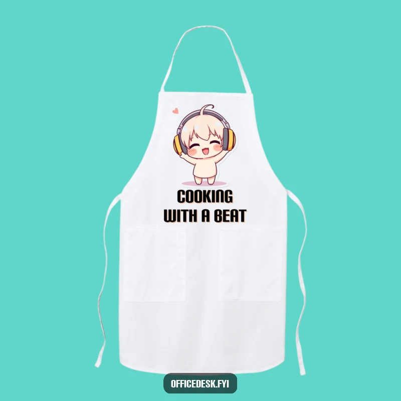 Funny Music Headphone Apron - Hilarious Enthusiastic Chef's Gift