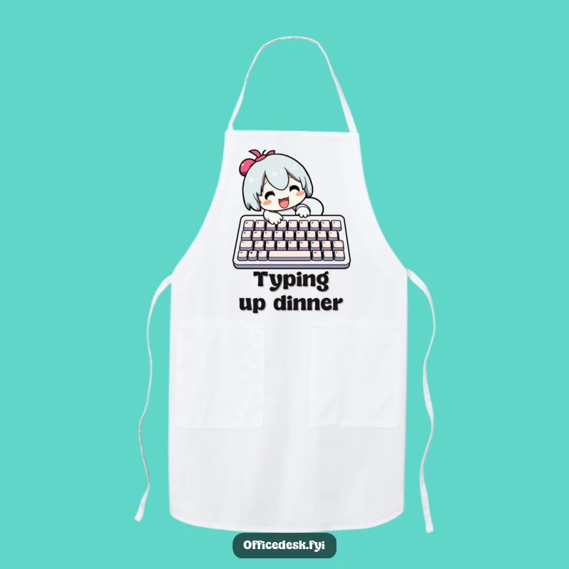 Funny Chef's Keyboard Apron: Character Typing Humor for Kitchen Fun!