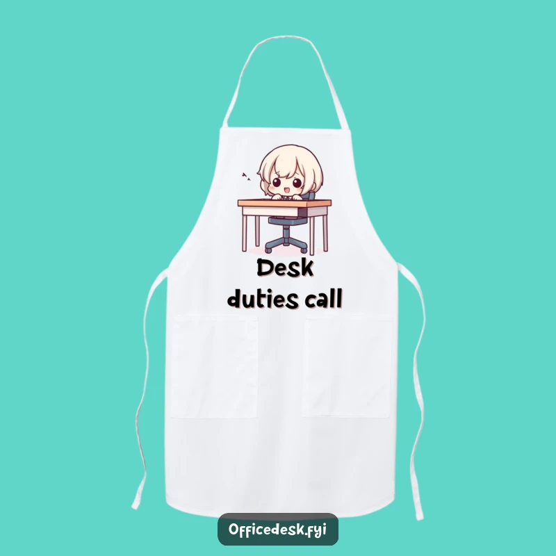 Funny Kitchen Apron: Tiny Character Chair Struggle, Cooking Humor Gift