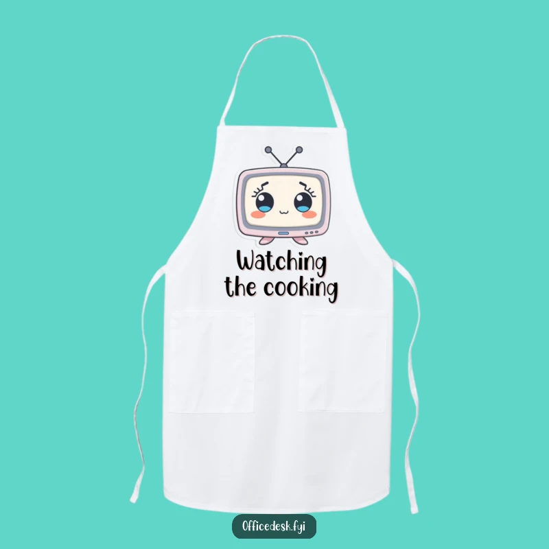 Funny Wide-Eyed Monitor Apron: Comical Character Kitchen Wear