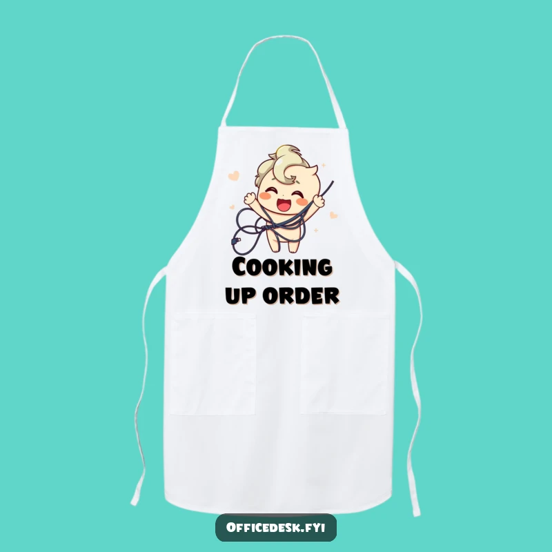 Funny Wire Untangler Apron - Joyful Chef Character, Great Funny Gift