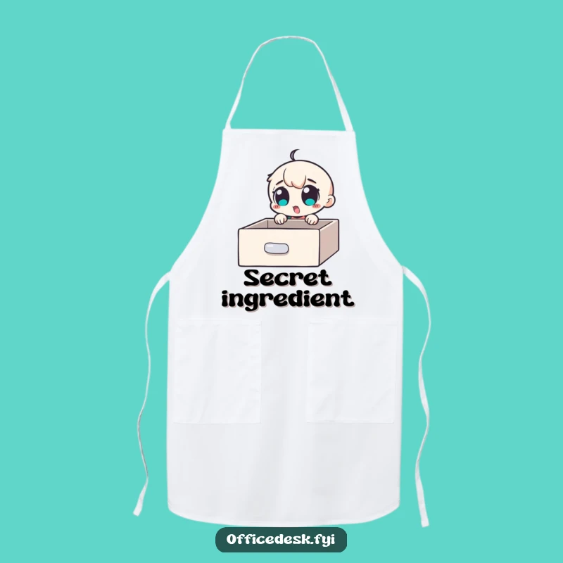 Funny Investigator Apron: Excited Character Finds Secret Compartment, Humorous Funny Gift