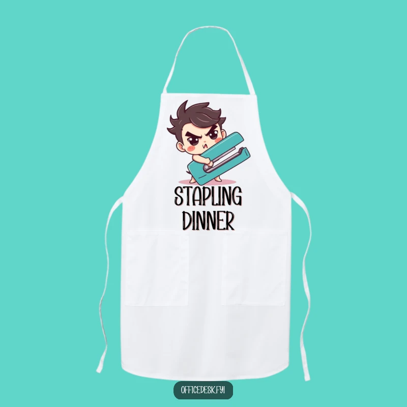 Funny Stapler Wrestling Apron: Conquer Kitchen Tasks with Humor