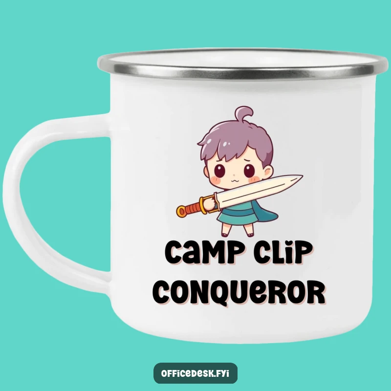 Funny Paperclip Sword Camping Mug - Adventure Fuel for Tiny Heroes, Hilarious Gift