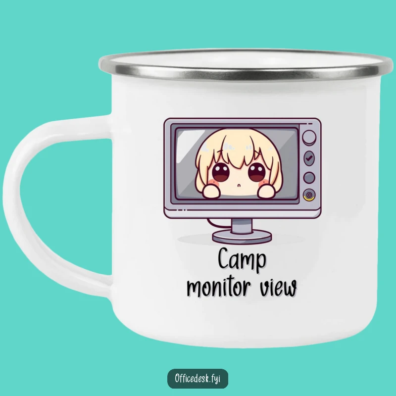 Funny Camping Mug: Monitor Peek Camper's Cup - Outdoor Gift!