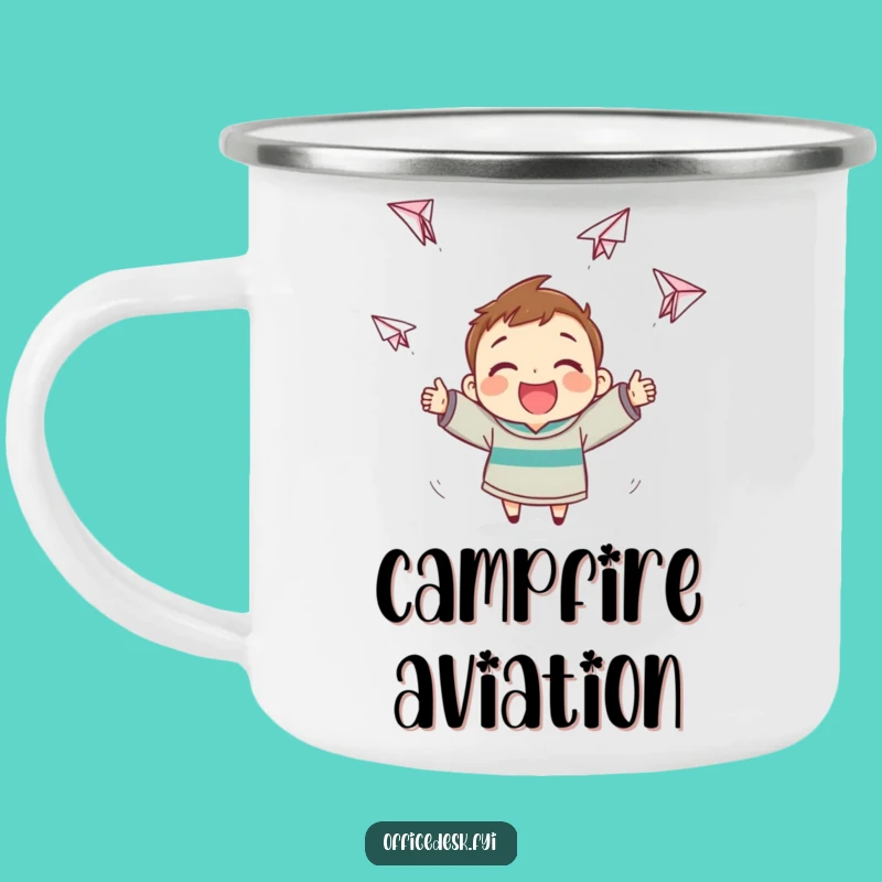 Funny Paper Airplane Camping Mug - Adventure Fuelled by Erratic Flights