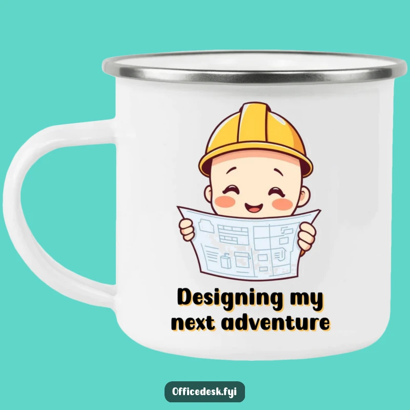 Funny Construction Camping Mug - Blueprint Coffee, Ideal Funny Gift!