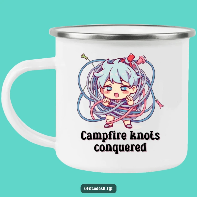 Funny Cable Chaos Camping Mug: Your Determined Companion Outdoors