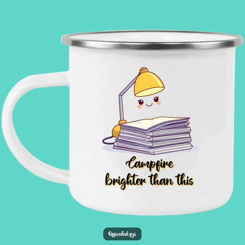 Funny Desk Lamp Camping Mug - Light Up Your Adventures with Humor