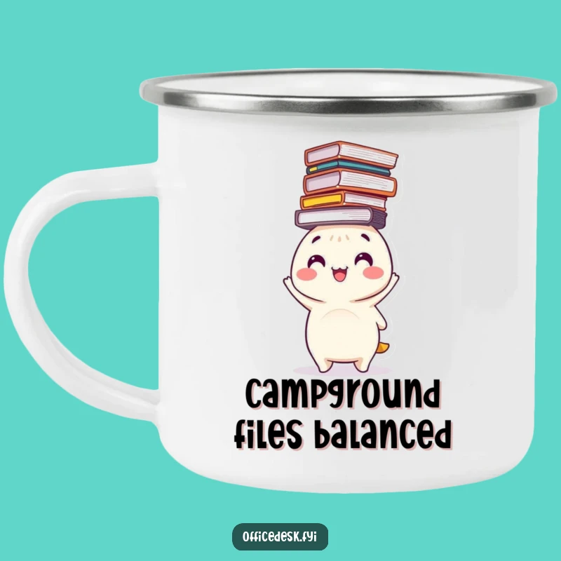 Funny File Balancing Camping Mug - Durable Drinkware for the Organized Adventurer