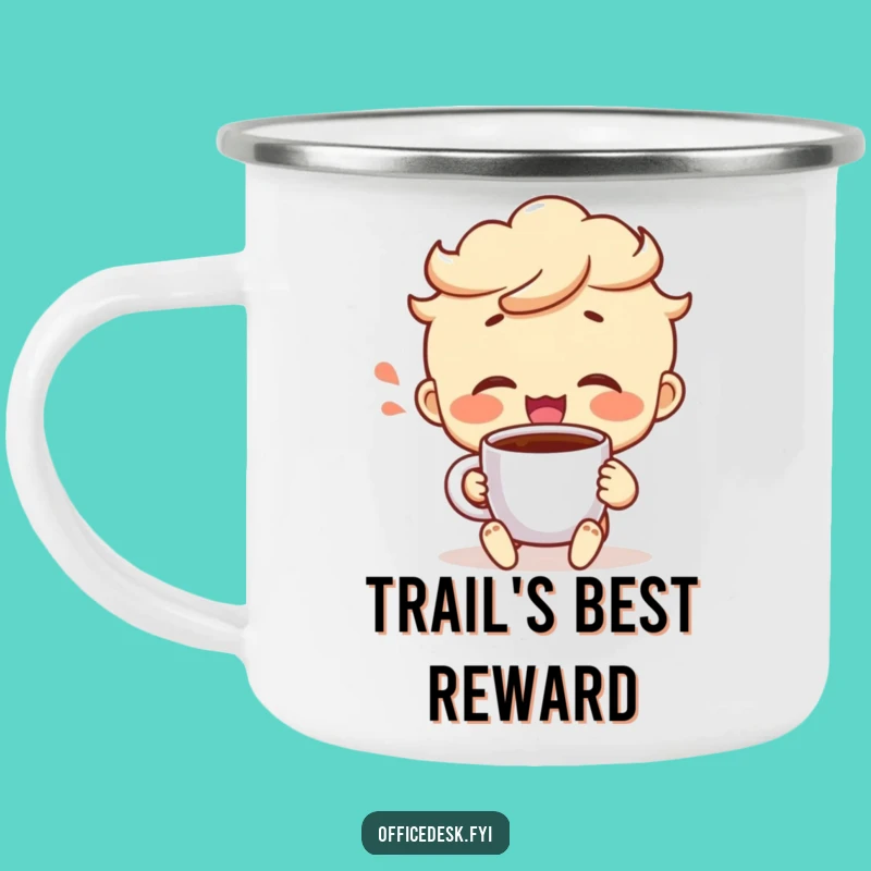 Funny Coffee Victory Camping Mug - Cheerful Outdoor Humor, Ideal Gift