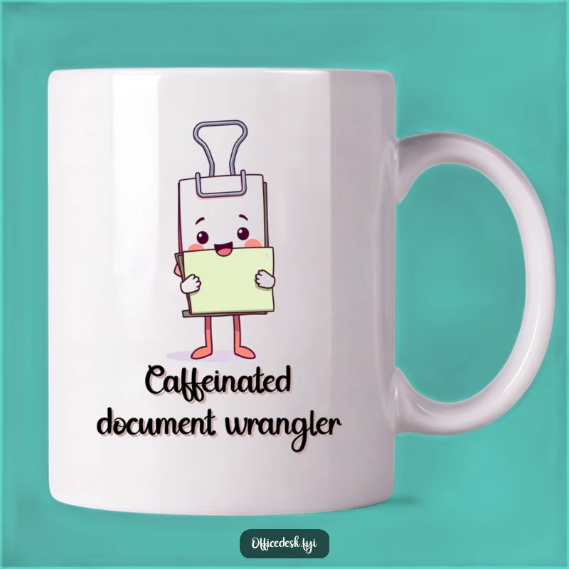 Funny Binder Clip Mug: Happily Holding Documents, Perfect Office Humor Gift