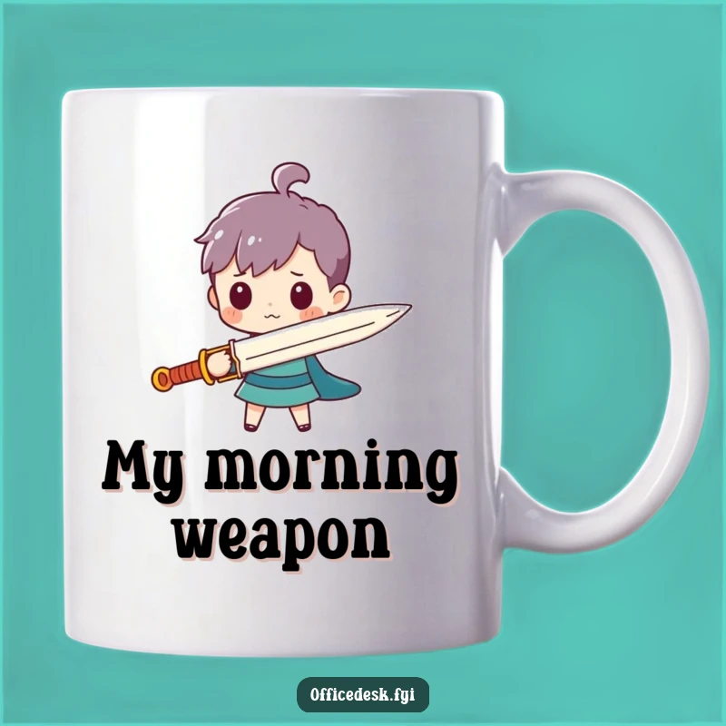 Funny Paperclip Sword Mug - Hilarious Tiny Hero Gift for Office Dudes and Nerds