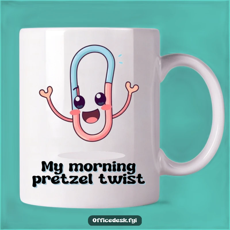 Funny Twisted Paperclip Mug: Delightful Office Humor Gift for Stationery Lovers