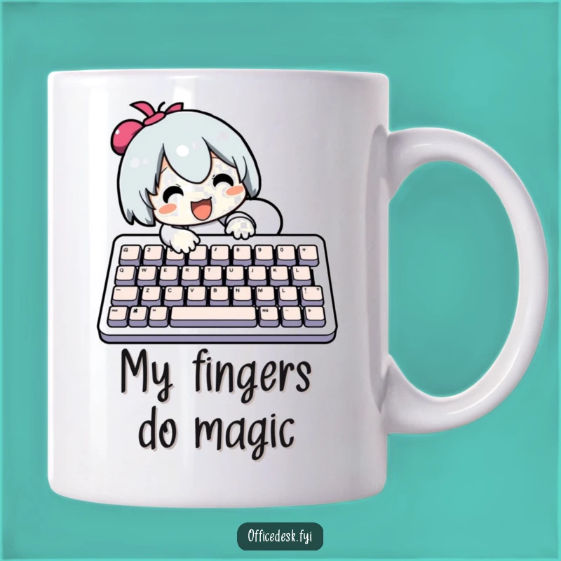 Funny Typing Pro Mug: Hilarious Keyboard Character Design, Perfect Gift for Coders!