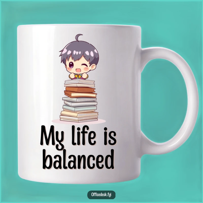Funny Gift for Overwhelmed Office Worker: Tiny Paper Balancer Mug