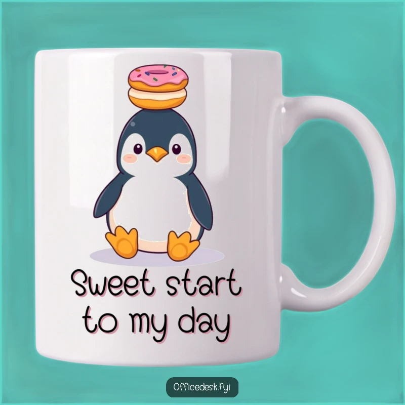 Funny Penguin Donut Stack Mug: Hilarious Treat Balance, Perfect Funny Gift
