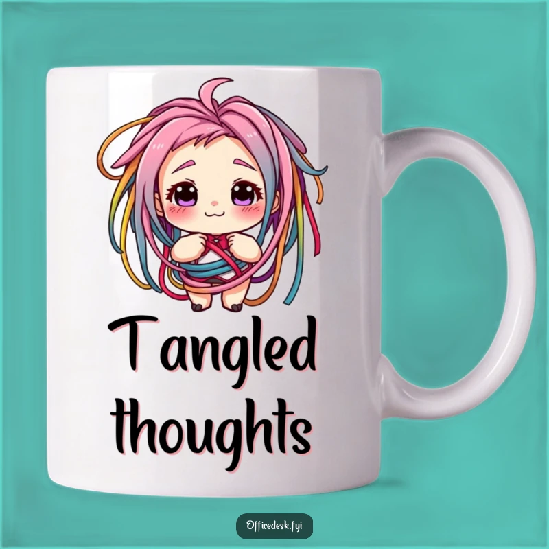 Funny Tangled Cords Mug - The Tech Struggle is Real Humor