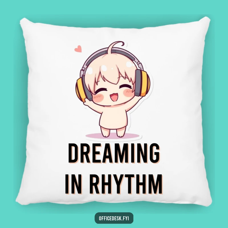 Funny Music Headphone Pillow - Cozy Enthusiastic Bobbing Decor