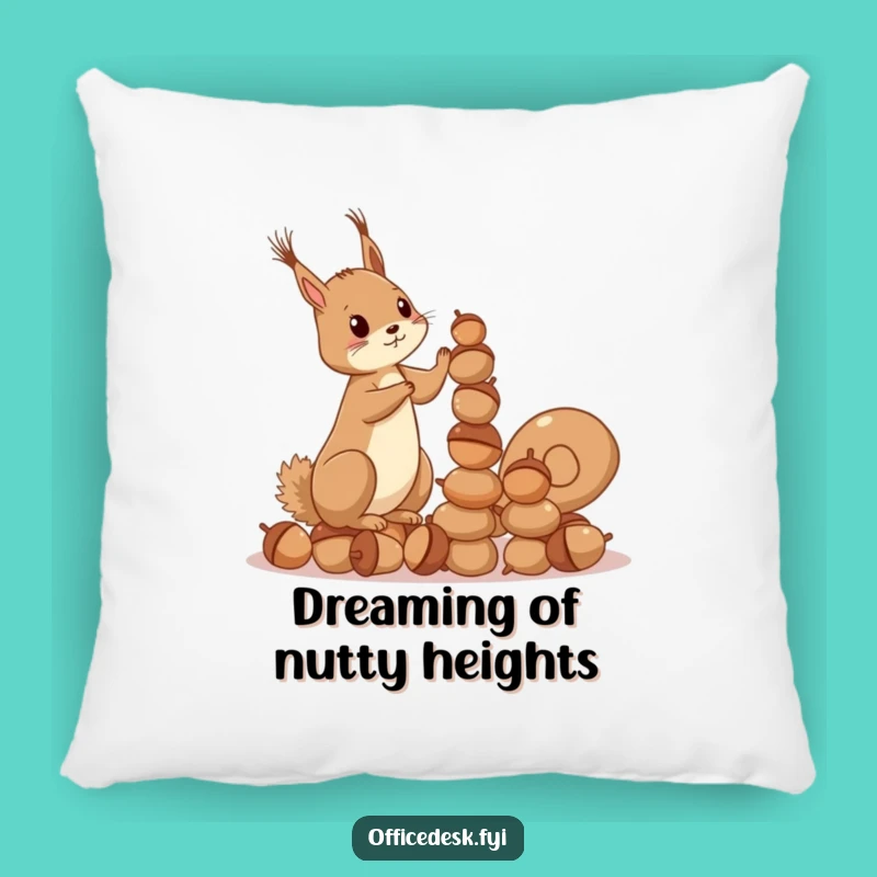 Funny Squirrel Acorn Pillow: Cozy Determination, Adorable Funny Gift Cushion