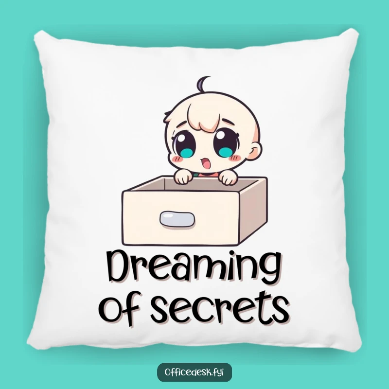 Funny Secret Stash Pillow: Excited Character Finds Hidden Drawer, Cozy Funny Gift