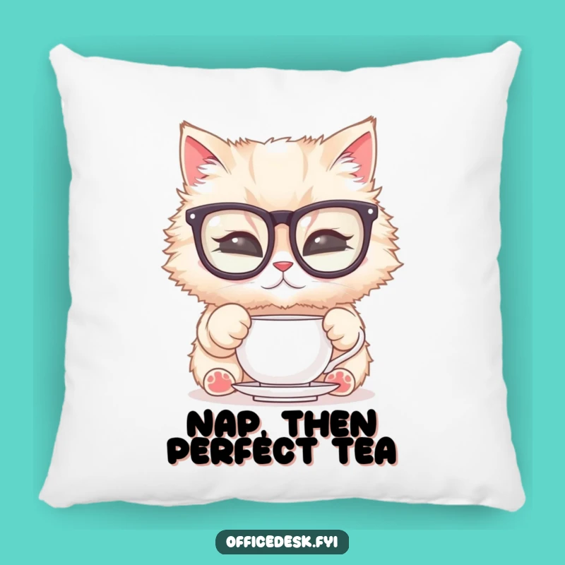 Funny Cat Glasses Pillow: Cozy Feline Comfort, Adorable Funny Gift Cushion