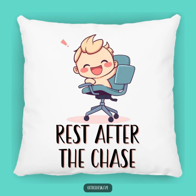 Funny Office Chair Chase Pillow - Comfy & Hilarious Accent for Your Space