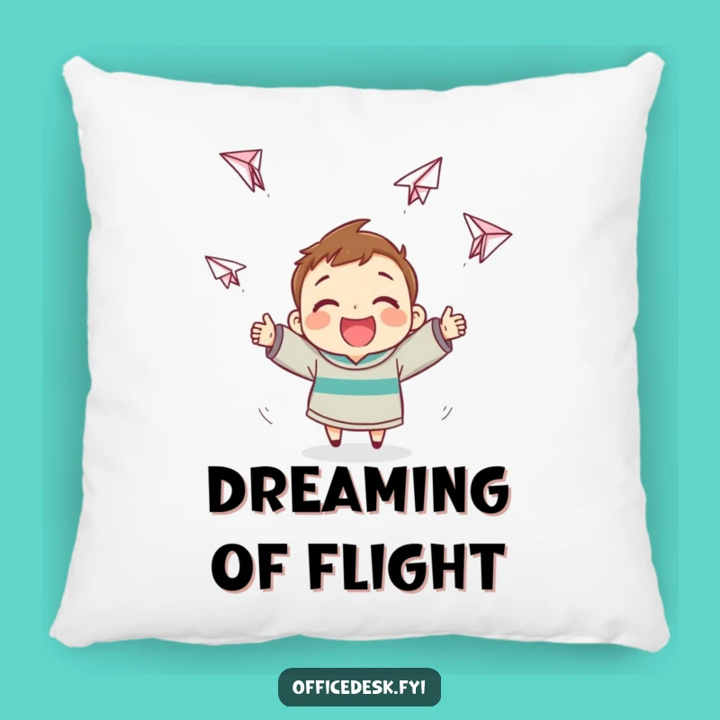 Funny Paper Airplane Pillow - Cozy Comfort with Enthusiastic Flight Theme