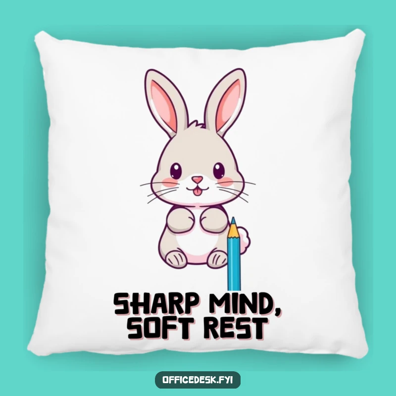 Funny Rabbit Pencil Sharpener Pillow: Cozy Comfort with a Humorous, Artistic Design
