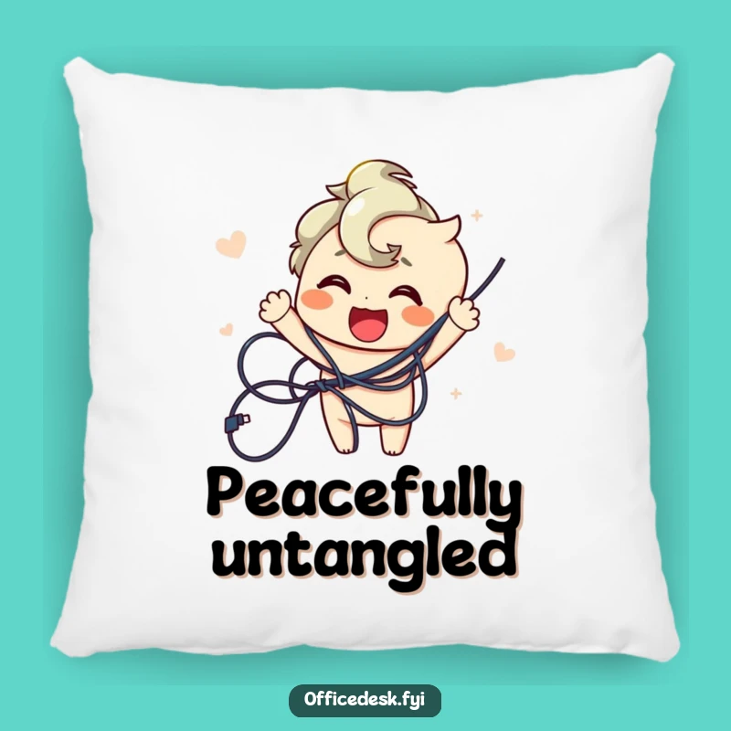 Funny Wire Untangler Pillow - Cozy Character Comfort, Perfect Gift