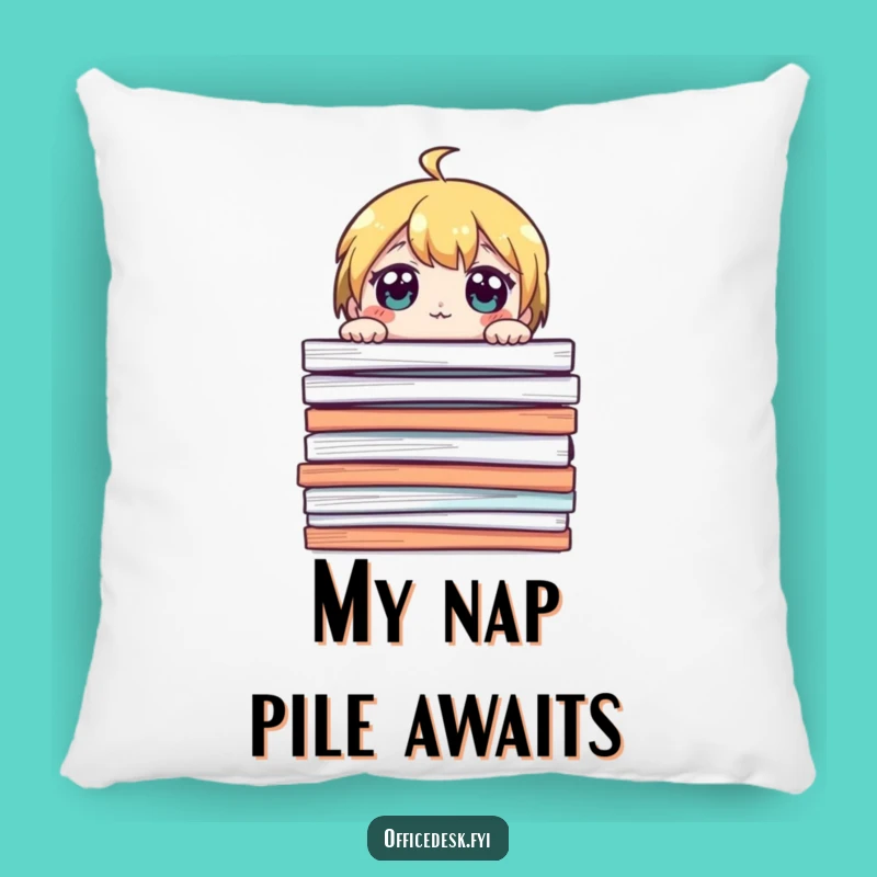 Funny Overwhelmed Papers Pillow - Soft Comfort for the Paper-Burdened Soul