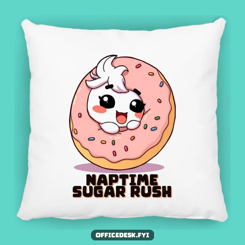 Funny Donut Dream Pillow: Goofy Character Eating Donut, Comfy Funny Gift
