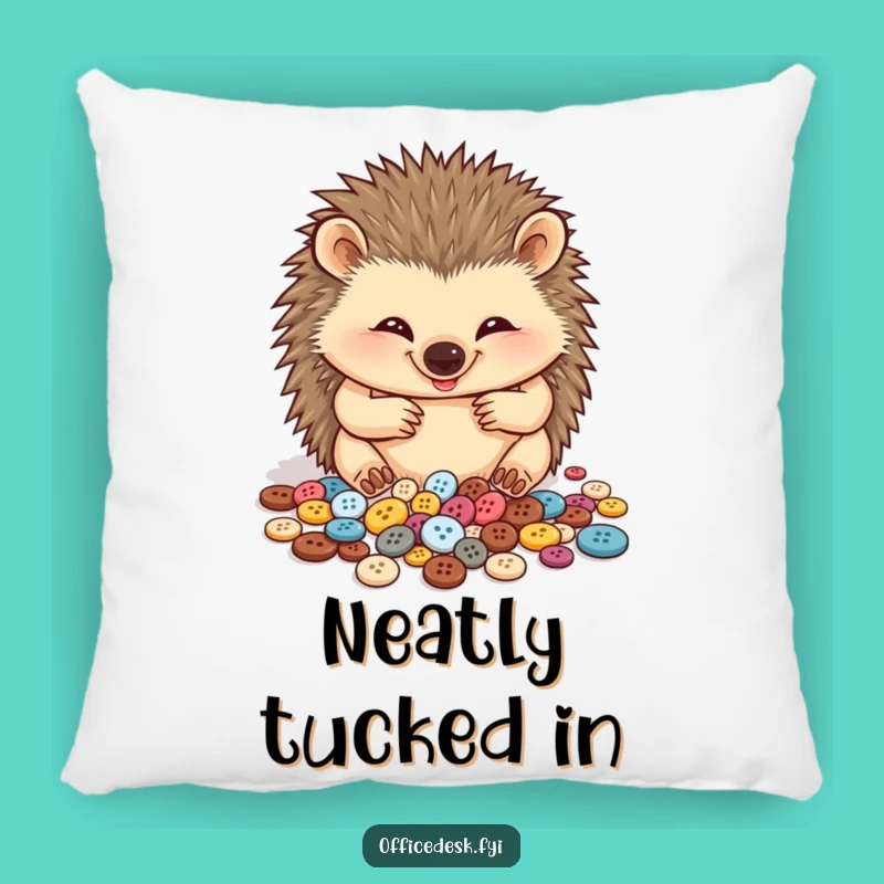 Funny Hedgehog Button Organizer Pillow: Cozy Comfort with a Cute, Quirky Design
