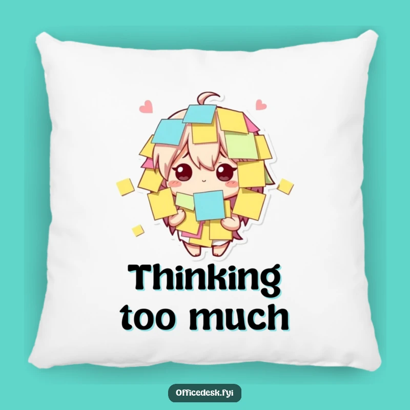 Funny Sticky Note Character Pillow: Cozy Cushion for Bewildered Giggles