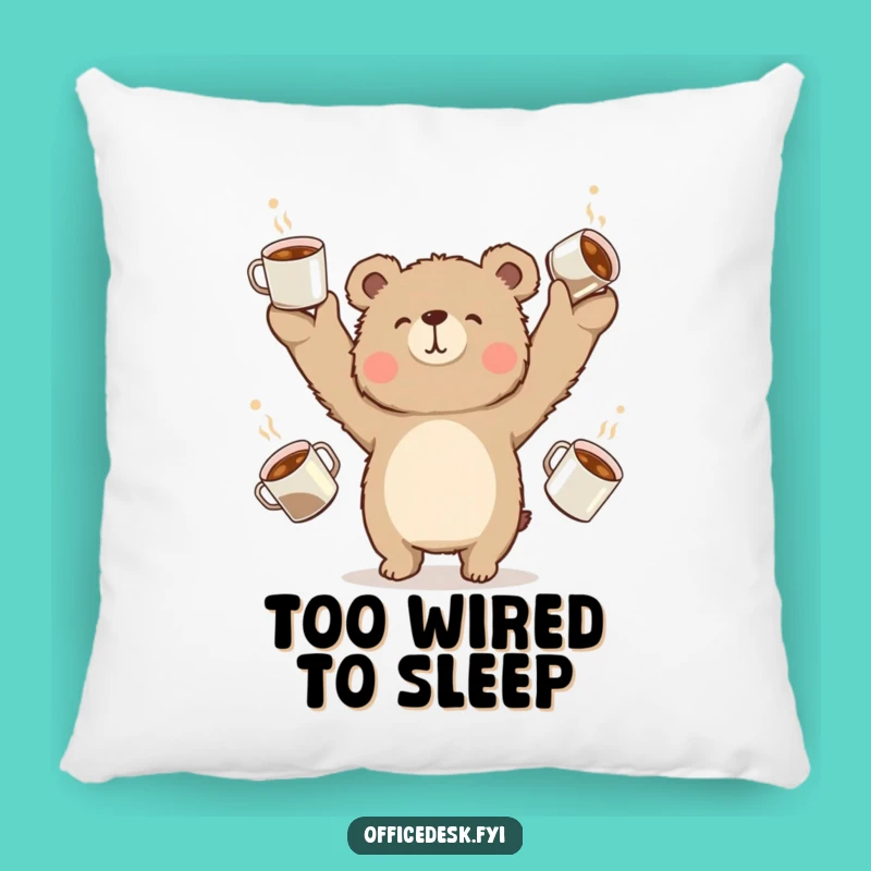 Funny Bear Coffee Juggling Pillow: Cozy & Hilarious Comfort for Coffee Fans