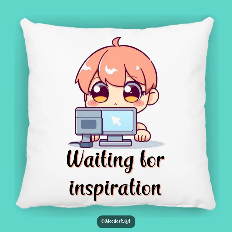 Funny Cursor Stare Pillow - Cozy Wide-Eyed Tech Decor