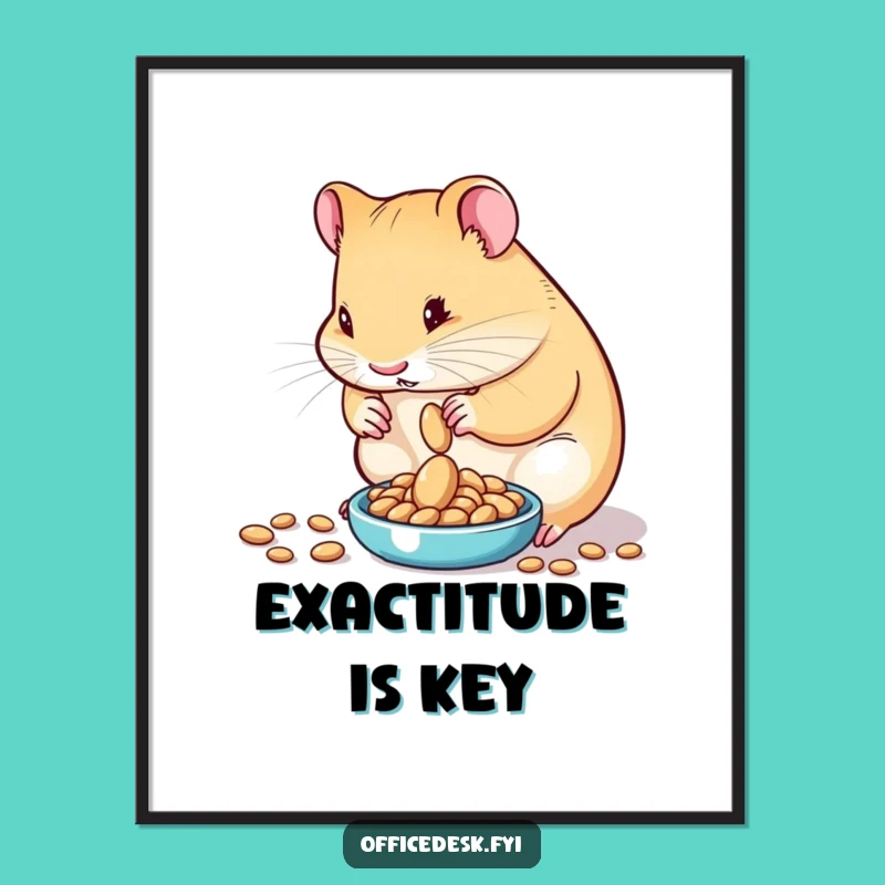 Funny Hamster Seed Scale Digital Art: Whimsical Decor for a Precisely Tuned Space