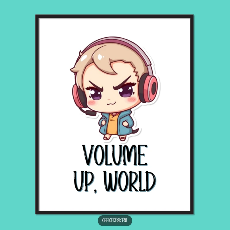 Funny Gamer Otter Art Print: Mischievous Headset for Fun, Techy Wall Decor Gift