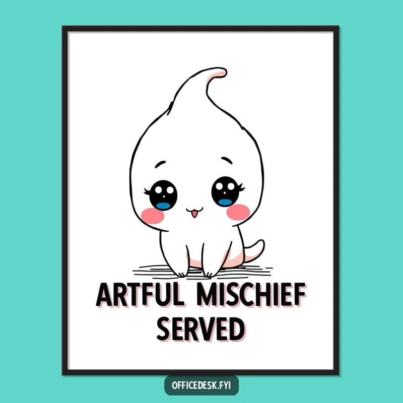 Funny Kawaii Pen Doodle Digital Art - Instant Artistic Humor for Your Walls