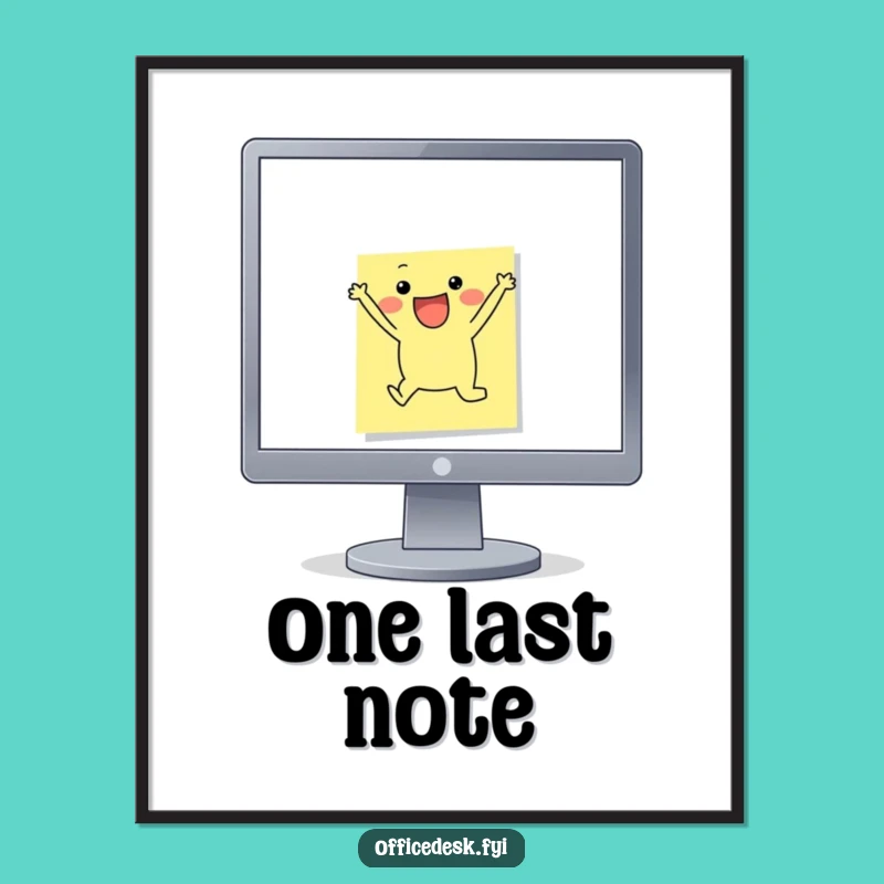 Funny Leap Art Print: Cheerful Character Humor, Humorous Office Gift Download