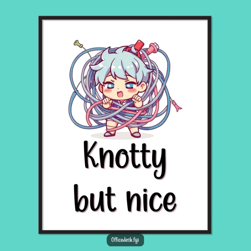 Funny Cable Chaos Digital Print: Instant Determined Wall Art