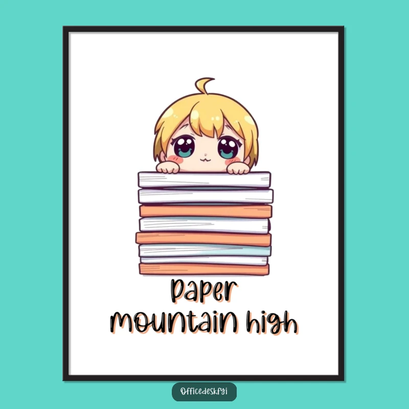 Funny Overwhelmed Papers Digital Art - Instant Relatable Decor for Workspaces