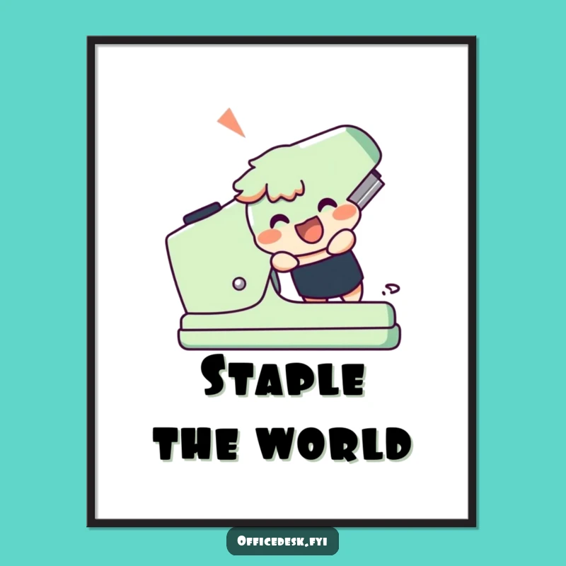 Funny Giant Stapler Digital Print - Instant Motivational Workspace Art
