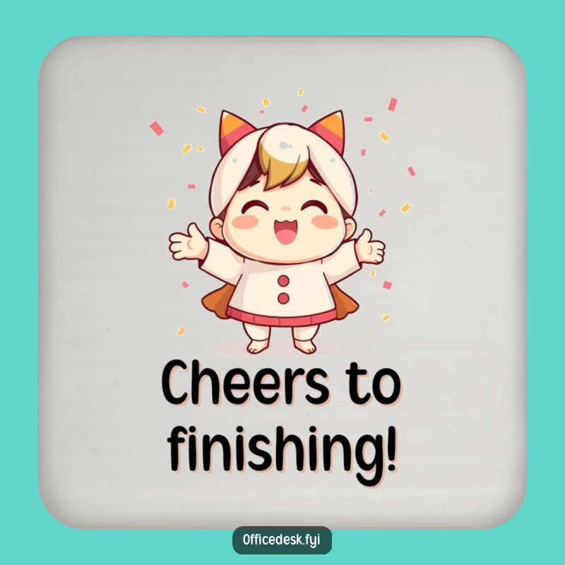 Funny Confetti Coaster: Happy Character Table Protector, Celebration Gift