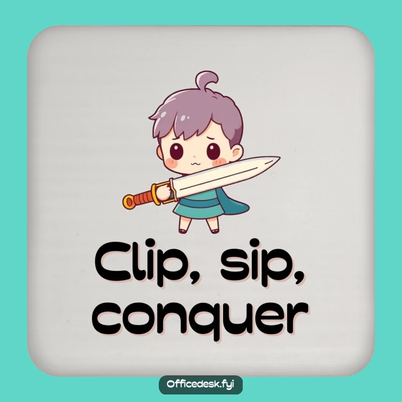 Funny Paperclip Sword Coaster - Protect Surfaces with Tiny Heroic Style, Ideal Gift