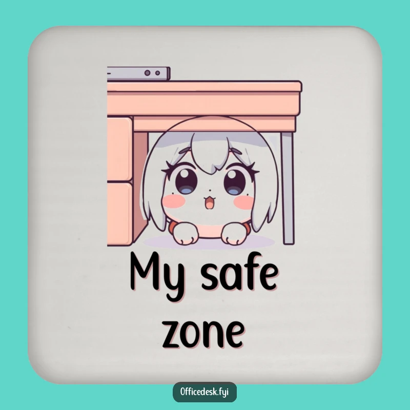 Funny Desk Hider Drink Coaster: Surprised Character Hiding, Protect Surface Funny Gift