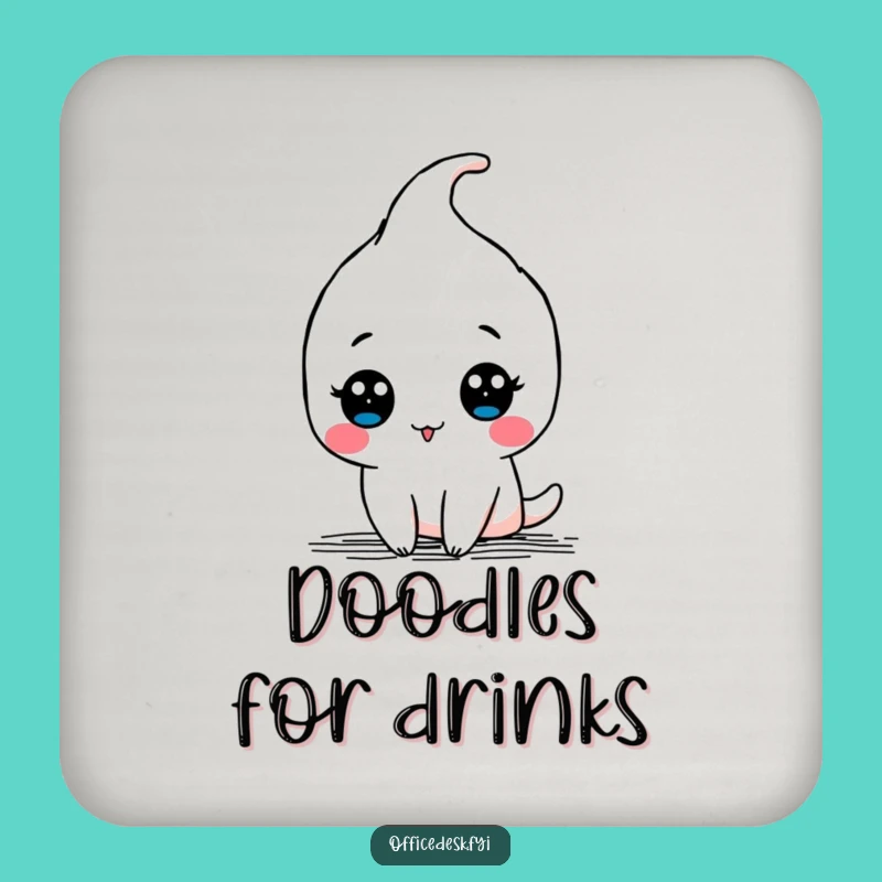 Funny Kawaii Pen Doodle Coasters (Set of X) - Protect Surfaces with Artistic Humor